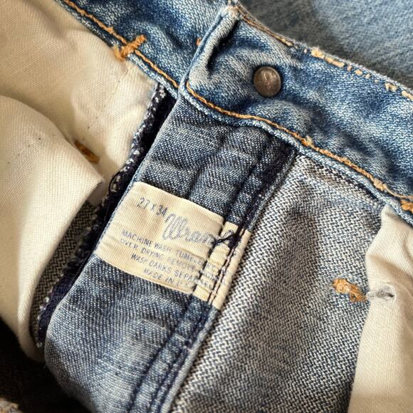 Vintage 70s Wrangler Jeans Flare Light Wash Western Blue Denim // Size 25 - Picture 8 of 8